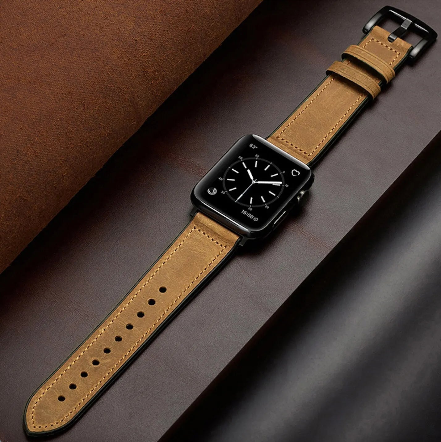 Veritex Genuine Leather Luxe Strap for Apple Watch Pro