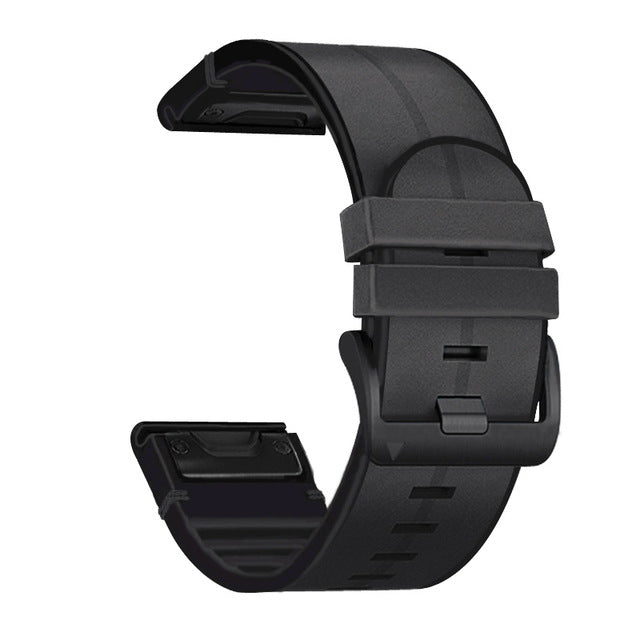 LuxGuard Leather-Silicone Strap For Garmin Fenix Series