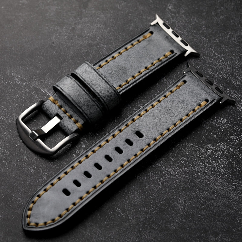AuroraCraft Leather Watch Strap for Apple Watch Handmade