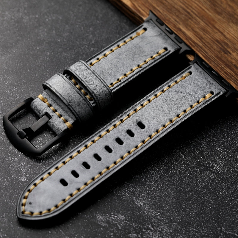 AuroraCraft Leather Watch Strap for Apple Watch Handmade