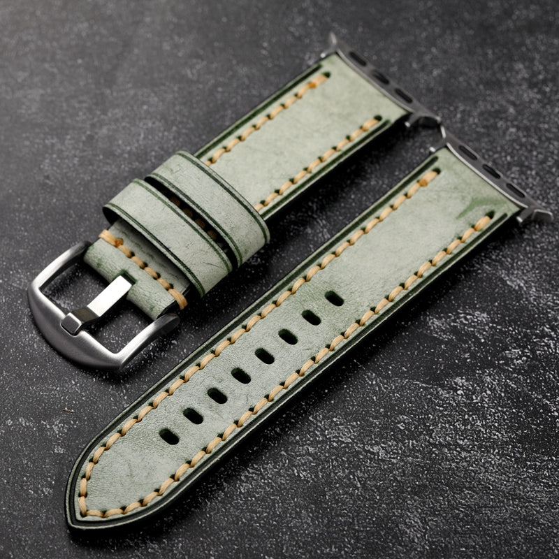 AuroraCraft Leather Watch Strap for Apple Watch Handmade