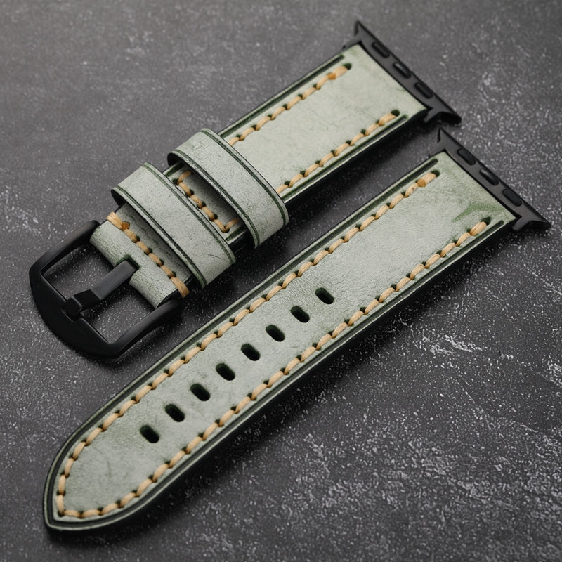 AuroraCraft Leather Watch Strap for Apple Watch Handmade