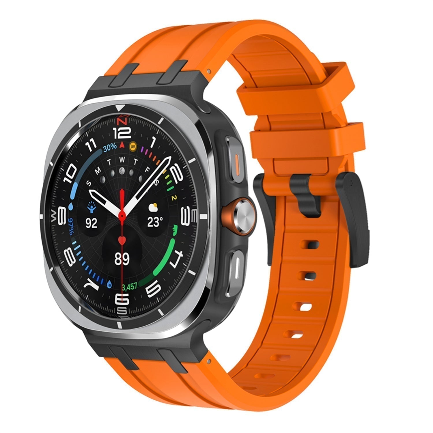Nova Titanium Silicone Band Adapter For Galaxy Watch Ultra