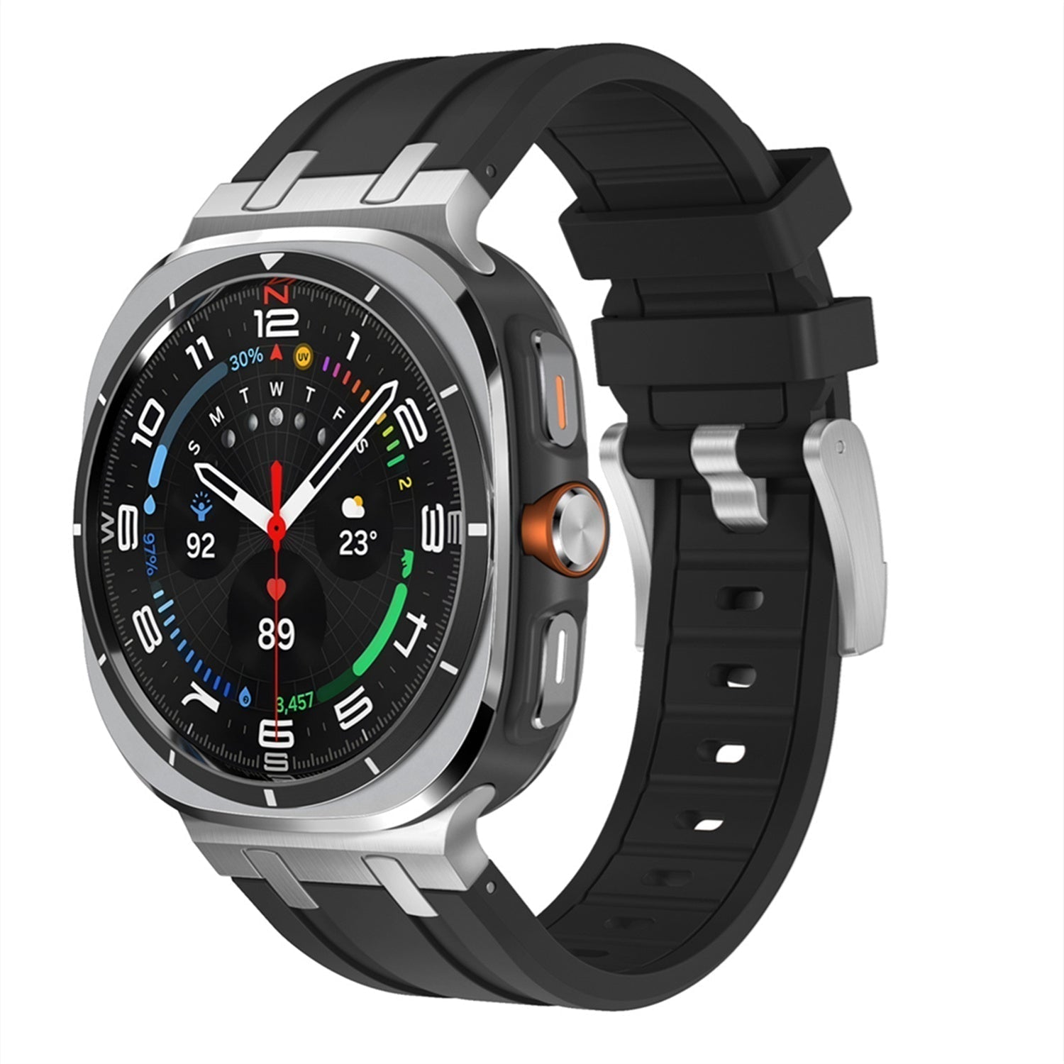 Nova Titanium Silicone Band Adapter For Galaxy Watch Ultra