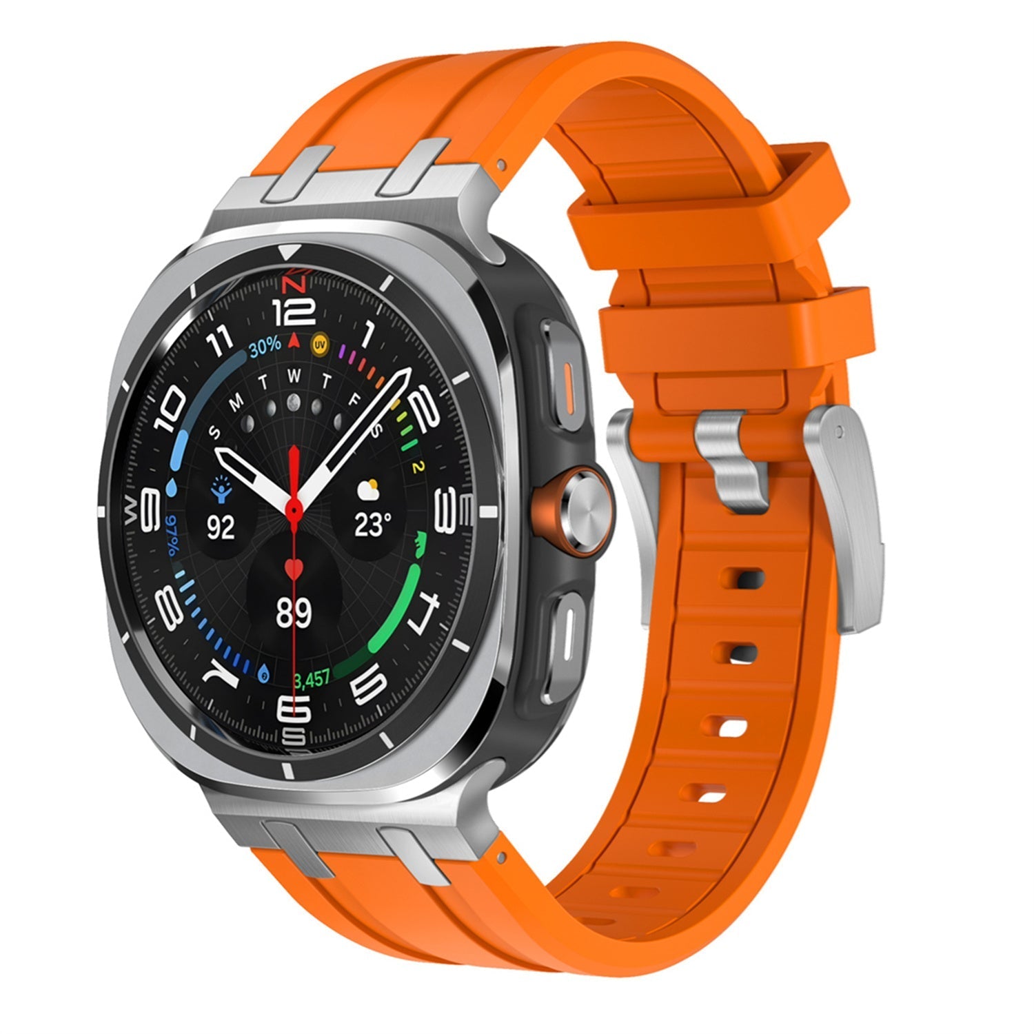 Nova Titanium Silicone Band Adapter For Galaxy Watch Ultra