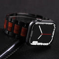 Red Sandalwood And Stainless Steel Watch Band For NovaTime Watch