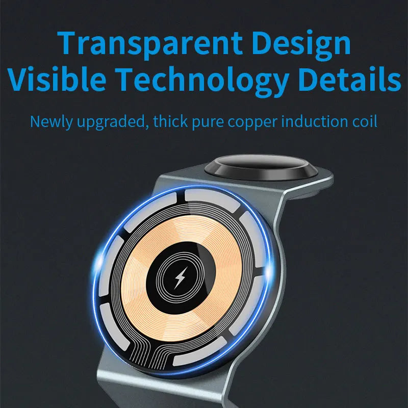 Magnetisches 3-in-1 kabelloses Ladegerät für Telefon, Uhr und Ohrhörer