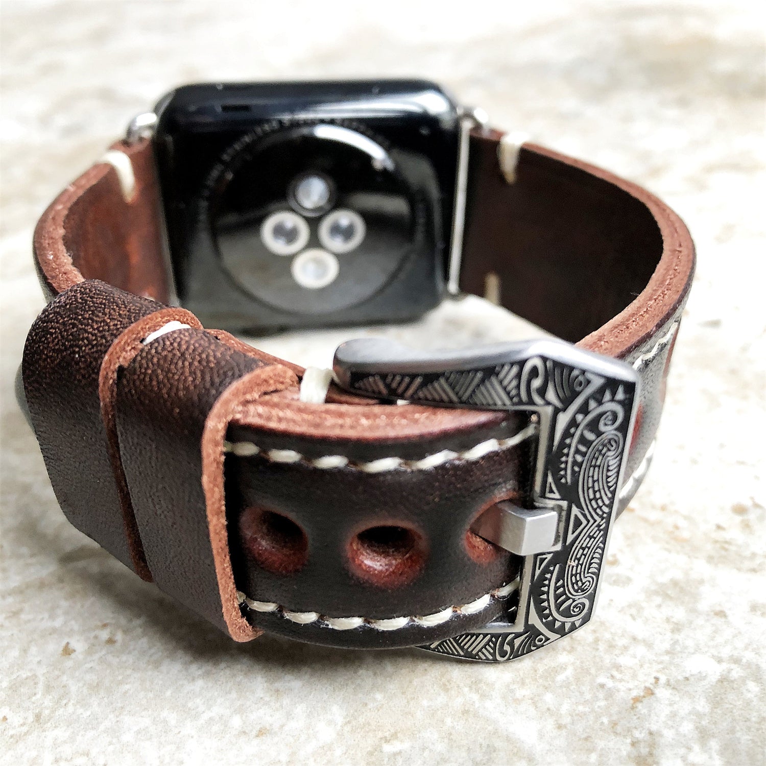 Orion Leather Strap for Atlas Watch Ultra Hand Engraved