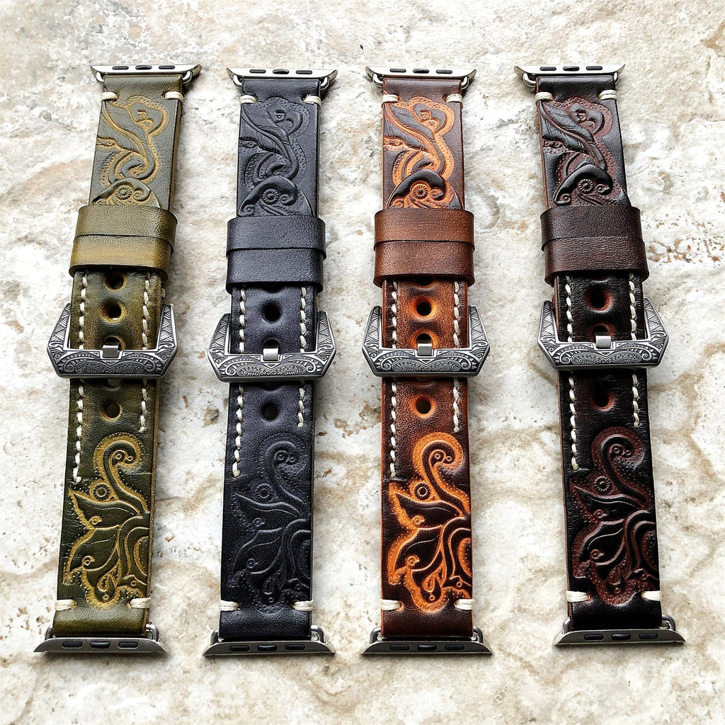 Orion Leather Strap for Atlas Watch Ultra Hand Engraved