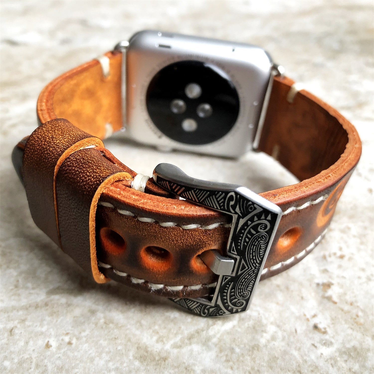 Orion Leather Strap for Atlas Watch Ultra Hand Engraved