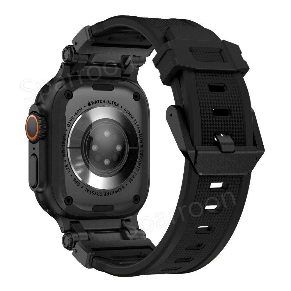 Tactical Fluoro Rubber Band and Metal Case for Smartwatch
