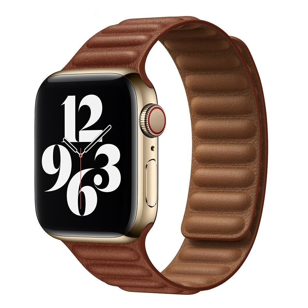 NovaLink Magnetic Leather Link Band For Apple Watch Elite